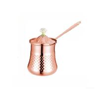 Zeroupshop Olla de leche con tapa, taza de arte de café de 400 ml para té y leche, taza de servir bebidas de acero inoxidable 304 resistente al óxido para cocina, comedor, estilo moderno de oro rosa