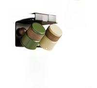 Zeroupshop Organizador de baño para debajo del espejo, soporte para cepillo de dientes montado en la pared con taza de enjuague bucal, estante de acero al carbono sin taladrar para la familia