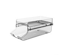 Zeroupshop Organizador de latas rodantes, para refrigerador, dispensador de bebidas de doble capa, con estantes en ángulo, contenedor de almacenamiento que ahorra espacio, para sopa de cerveza de soda