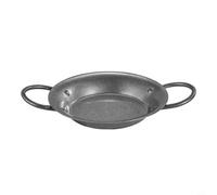 Zeroupshop Paellera de acero inoxidable con asas dobles, olla de pasta de mariscos de estilo vintage para el hogar y cocina comercial, utensilios de cocina para pollo frito y arroz (20 cm)