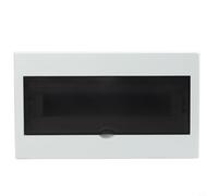 Zeroupshop Panel de disyuntor de 16 circuitos, caja de distribución eléctrica de montaje empotrado con riel DIN, centro de carga interior para cableado seguro del hogar, material de PC, blanco, 40 x
