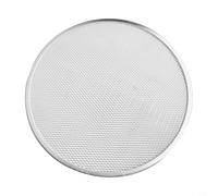 Zeroupshop Pantalla de pizza de aluminio resistente, bandeja de malla perforada para un calor uniforme, bandeja redonda antiadherente para corteza crujiente, placa de horno de cocina para pan y