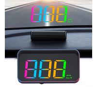 Zeroupshop Pantalla frontal GPS, para velocímetro digital con parasol, pantalla de proyector de parabrisas de fuente grande, para coches, autobuses, camiones, scooters, color negro