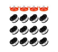 Zeroupshop Paquete de 12 carretes de corte de césped para and Decker AF100 GL280 GL301, carretes de repuesto de línea de nailon de 1.65 mm con 4 cubiertas y 4 resortes, césped preenrollado