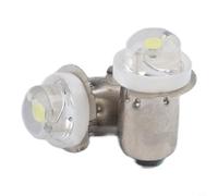 Zeroupshop Paquete de 2 bombillas LED de repuesto P13.5S de 3 V, 4.5 V, 6 V, 0.5 W, 6000 K, luz blanca, para linterna, linterna, camping, senderismo, equipo de base de metal plateado (3 V)