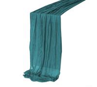 Zeroupshop Paquete de 2 caminos de mesa plisados de 35 x 118 pulgadas, mantel de gasa suave para recepción de boda, decoración bohemia de granja, telón de fondo lavable a máquina en verde claro (azul