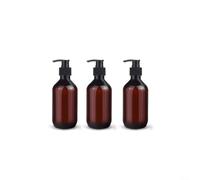 Zeroupshop Paquete de 3 botellas dispensadoras de jabón y champú, con bomba, 300 ml, 500 ml, 750 ml, recipientes de plástico vacíos, para baño, jabón líquido, loción y detergente de ducha (500 ml)