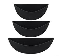 Zeroupshop Paquete de 3 forros de fieltro semicirculares, insertos de maceta para colgar en la pared de 12/14/16 pulgadas, forro de tela que retiene la humedad para cestas de alambre, cajas de cerca