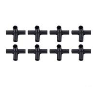 Zeroupshop Paquete de 8 accesorios de tubería de polietileno de 4 vías, para marcos de invernadero, soportes de soporte de plantas, estructuras compatibles, con tubos de 8 mm, 12 mm, 16 mm y 19 mm (12