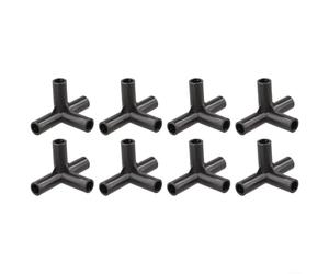 Zeroupshop Paquete de 8 accesorios de tubería de polietileno de 4 vías, para marcos de invernadero, soportes de soporte de plantas, estructuras compatibles, con tubos de 8 mm, 12 mm, 16 mm y 19 mm (8