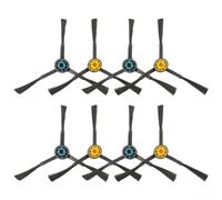 Zeroupshop Paquete de 8 cepillos laterales de repuesto para M9, para Eureka E10S/NERE10S, para Obode A8/A8 Plus, para ETA Aurum PRO 6241 Robot Partes de aspiradora, ABS + accesorios negros de nailon