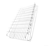 Zeroupshop Parrilla de acero inoxidable de doble capa de 32 x 9 x 7 cm para cocinar al aire libre, camping, picnics y barbacoas en el patio trasero, accesorio plateado para barbacoa