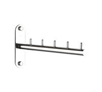 Zeroupshop Perchero plegable montado en la pared, gancho giratorio de acero inoxidable para armario, dormitorio, baño, lavandería, organizador de ropa que ahorra espacio, plateado