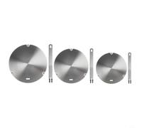 Zeroupshop Placa conductora de calor de acero inoxidable para cocinas de inducción, hoja resistente a la deformación, ajuste seguro para varias ollas, calentamiento rápido y uniforme, simple (A)
