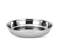 Zeroupshop Plato redondo de acero inoxidable para tartas, bandeja plana antiadherente, utensilios de servir de corteza fría para restaurante, hotel, cocina, resistente a la corrosión, plata, varios