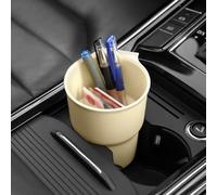 Zeroupshop Portavasos portátil multifuncional y caja de almacenamiento con soporte de ventilación de aire, soporte de bebidas de material PP y mini cubo de basura compatible con la mayoría de