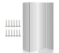 Zeroupshop Protectores de esquina de pared exterior de aluminio y acero inoxidable para revestimiento de vinilo, protectores de exterior resistentes a la corrosión con tornillos, kit de 14 piezas