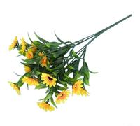 Zeroupshop Ramo de girasoles artificiales de 15 cabezas, flores de margaritas falsas amarillas vibrantes con tallos de seda ajustables para decoración de bodas, jardín, accesorios de fotografía