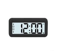 Zeroupshop Reloj despertador LCD grande con alarmas duales, temporizador de cuenta regresiva, repetición y luz nocturna automática, relojes de escritorio digitales con parte trasera magnética, para