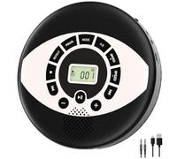 Zeroupshop Reproductor portátil, recargable de 2000 mAh, diseño antisaltos a prueba de golpes, altavoces duales, salida AUX USB, para viajes en coche, hogar, reproductor de música compacto, para CDs