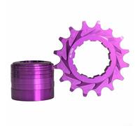Zeroupshop Rueda libre de bicicleta de 16T de una sola velocidad, AL7075 para volante ligero CNC para base de torre, todoterreno para bicicleta y engranaje trasero de triciclo Drift, negro (morado)
