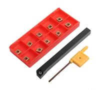 Zeroupshop SCLCR0808H06 Soporte de herramientas de torneado externo de torno CNC, con insertos de carburo 10Pcs CCMT060204 para metalurgia