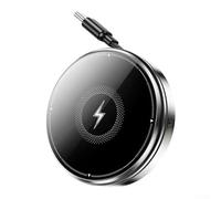 Zeroupshop Soporte de carga inalámbrico magnético 3 en 1 con cable retráctil, base de carga rápida plegable para iPhone, reloj y AirPods, organizador de escritorio portátil de viaje, (negro)