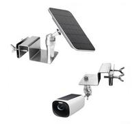 Zeroupshop Soporte de montaje de canalón de acero inoxidable ajustable, para cámaras Eufy S220, para paneles solares Arlo Pro/Pro 2/Ultra/Pro 3 con tornillo de 1/4 pulgadas para instalación de