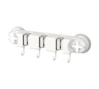 Zeroupshop Soporte de pared con ventosa fuerte, ganchos sin taladro, para baño, cocina, organizador giratorio de absorción al vacío, para fregonas, escobas, 1,8-2,6 cm, ABS impermeable y silicona (C)