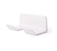 Zeroupshop Soporte de pared para secador de pelo, colgador de plástico para secador de pelo con gancho para cable para encimera de baño, estante organizador de despegar y pegar, negro (blanco)