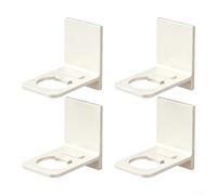 zeroupshop Soporte dispensador montado en la pared, de aluminio, ajustable para botellas de hasta 3,5 cm, fijación sin agujeros, para baño y cocina, organizador que ahorra espacio (blanco crema 4)