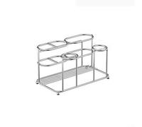 Zeroupshop Soporte para cepillo de dientes de acero inoxidable montado en la pared, organizador de baño con gran capacidad para pasta de dientes, maquinillas de afeitar, peines, estante de