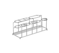 Zeroupshop Soporte para cepillo de dientes de acero inoxidable montado en la pared, organizador de baño con gran capacidad para pasta de dientes, maquinillas de afeitar, peines, estante de