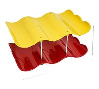 Zeroupshop Soporte para tazas en forma de onda, multicapa, ahorro de espacio, almacenamiento para armario de cocina, café, cápsulas, bolsas de té, organizador de acero inoxidable ABS, azul, 30 x 20 x