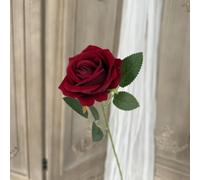 zeroupshop Tallo artificial de peonía de terciopelo realista para caminos de mesa, arco de boda, decoración de flores de seda suave, 51 cm, rojo vino (C)