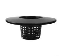 Zeroupshop Tapas de malla de 6 pulgadas para macetas hidropónicas, tazas de red de plástico negro, cubiertas de cesta para cubos de 3.5 y 5 galones, excelente drenaje y aireación para plantas