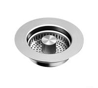 Zeroupshop Tapón de desagüe para fregadero de cocina 3 en 1 para aberturas de 70-113 mm, acero inoxidable 304 con núcleo de latón, cesta de polipropileno fácil de limpiar