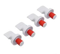 Zeroupshop Tapón de vino de prensa manual, tapa de sellado hermético para botellas, cerveza, para champán, aceite, vinagre, goma, accesorio de bar, blanco, paquete de 4 (4 piezas blancas)