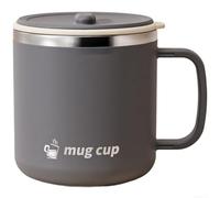 Zeroupshop Taza de café de viaje con tapa, vaso aislado de doble pared, colador de té y cuchara integrados, vaso portátil, recipiente a prueba de fugas, boca ancha para bebidas, 16.9 onzas (tapa