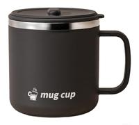 Zeroupshop Taza de café de viaje con tapa, vaso aislado de doble pared, colador de té y cuchara integrados, recipiente portátil a prueba de fugas, boca ancha para bebidas, 16.9 onzas (tapa deslizante