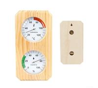 Zeroupshop Termómetro e higrómetro de madera 2 en 1, monitor de alta precisión con escala transparente, madera de pino maciza para resistencia al calor, mide 0 °C a 120 °C (20-120 °C vertical)
