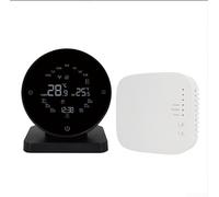 Zeroupshop Termostato Inalámbrico, para App, Controlador de Pantalla Táctil LCD, con Tecnología RF433, Regulador de Calefacción Programable, para Caldera de Gas y Sistemas de Agua, Negro (sin WiFi)