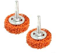 Zeroupshop Tira de limpieza Disco abrasivo de molienda para amoladora angular Herramienta de eliminación de óxido de pintura 50 mm con vástago de 6 mm (naranja 2 piezas)