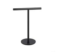 Zeroupshop Toallero de pie, toallero independiente de acero inoxidable SUS304, forma de T, antideslizante, sin agujeros, para baño y cocina, color negro, ahorra espacio