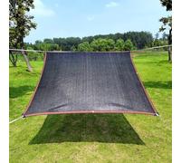 Zeroupshop Toldo para exteriores, cubierta de malla de polietileno negro, 90% de bloqueo UV, impermeable, con anillos de metal, para jardín, balcón, piscina (2 x 1 m)