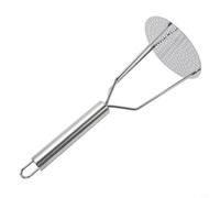 Zeroupshop Triturador de patatas de acero inoxidable, herramienta de cocina resistente al calor para verduras, mango ergonómico para aguacate y frutas, trituradora fácil de limpiar, color plateado