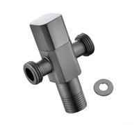 Zeroupshop Válvula de ángulo de apertura rápida de acero inoxidable, grifo triangular bidireccional con entrada G1/2, acabado plateado moderno para fontanería doméstica, núcleo confiable, fácil