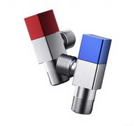 zeroupshop Válvula de ángulo de cobre reforzada reforzada de 2 unidades, 1/2 pulgadas, azul rojo Stop Valves para lavabo, ducha de inodoro, juego de control de flujo de agua para sistemas estándar