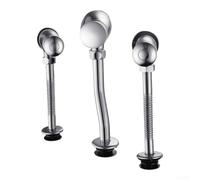 Zeroupshop Válvula de descarga manual de cobre para urinario, inodoro plateado y accesorio de bidé con flujo de agua eficiente, accesorio de fontanería de baño para uso residencial y comercial