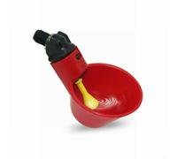 Zeroupshop Vasos automáticos para aves de corral, bebedero de pollo de plástico resistente para pájaros, sistema de pezón alimentado por gravedad roja para cubo